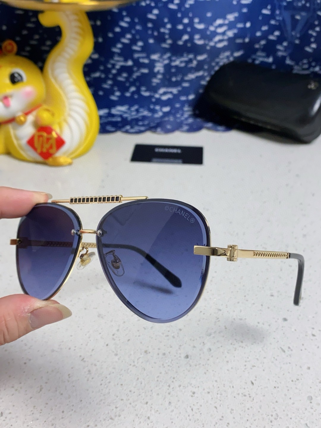 CHANEL シャネル メガネ メンズ レディース ブルーレンズ シルバー ブラック ブラウン ピンク 全5色展開 - 画像 7