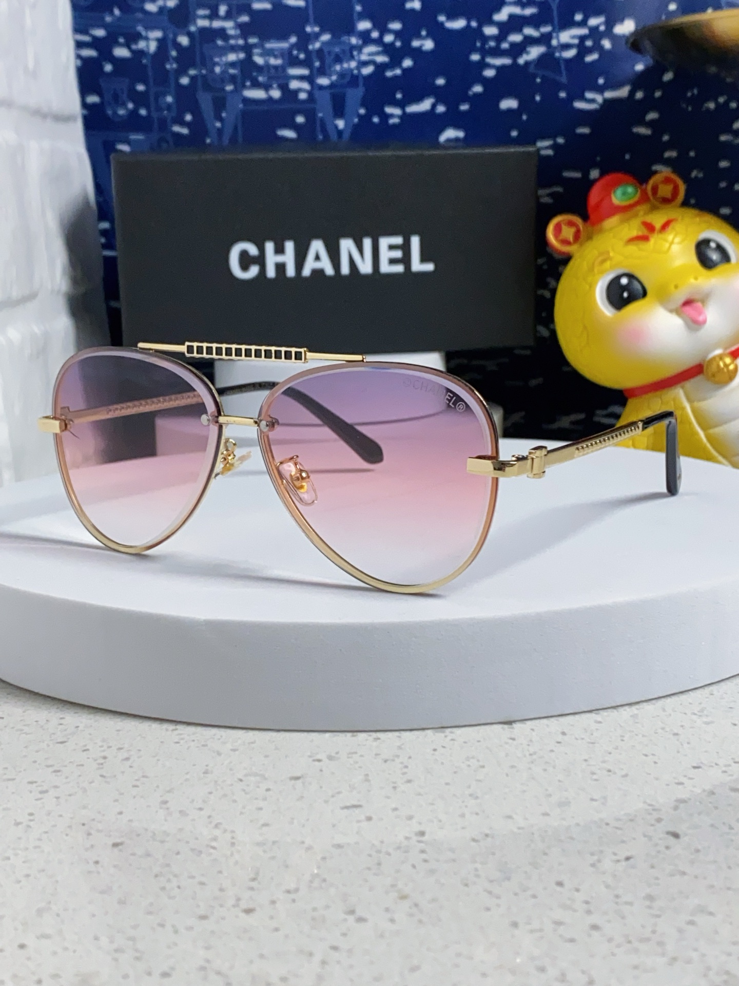 CHANEL シャネル サングラス アビエーターデザイン 通勤 メンズ レディース フレーム金属 全4色展開