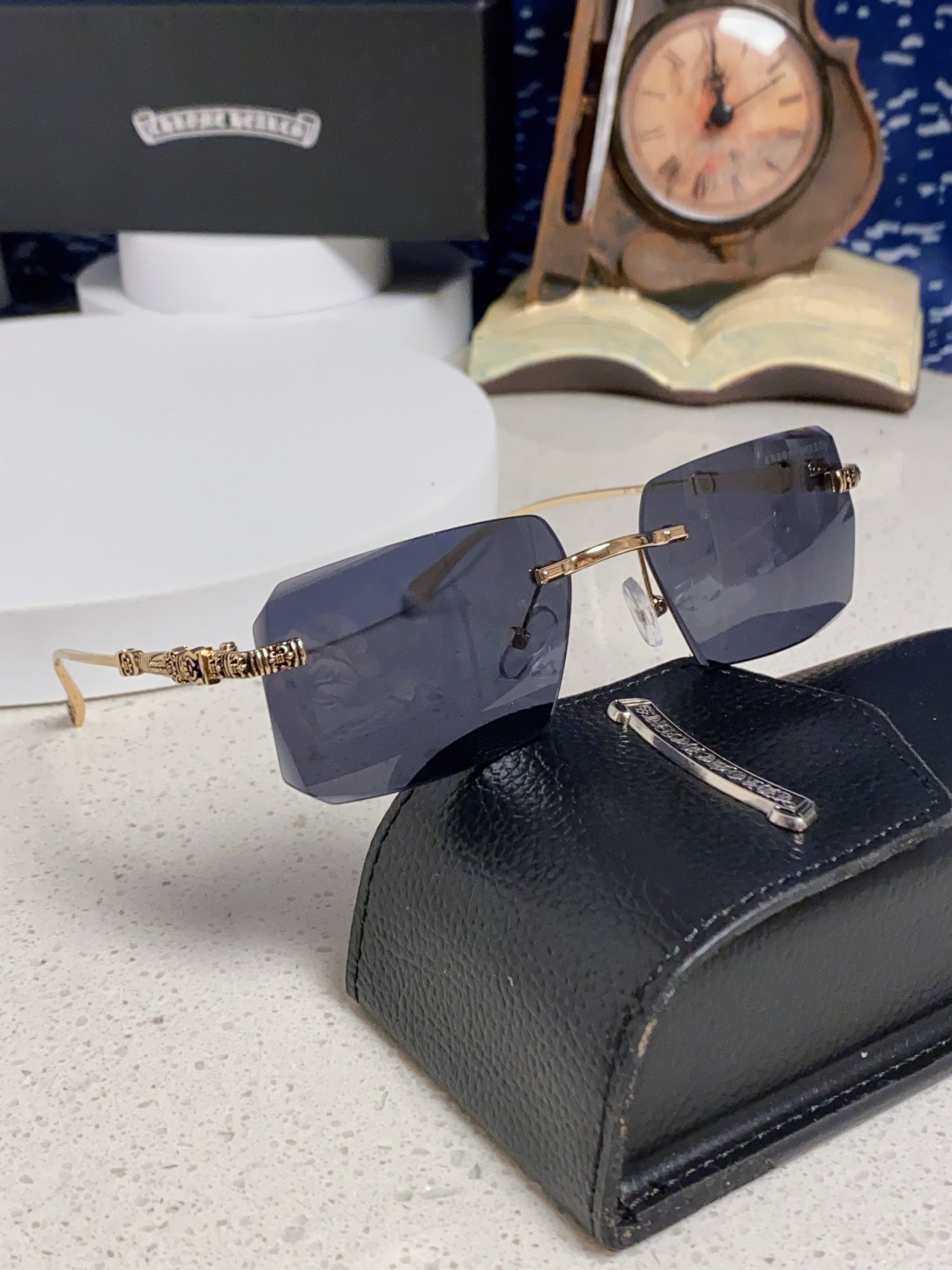 CHROME HEARTS クロムハーツ サングラス フレームレス オーバル型 メンズ レディース ブラック イタリア製 多色展開 - 画像 2