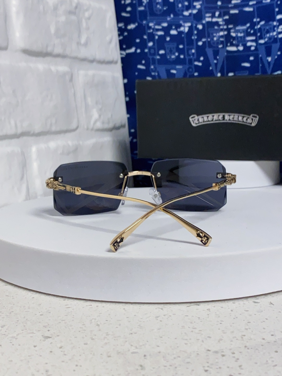 CHROME HEARTS クロムハーツ サングラス フレームレス オーバル型 メンズ レディース ブラック イタリア製 多色展開 - 画像 6