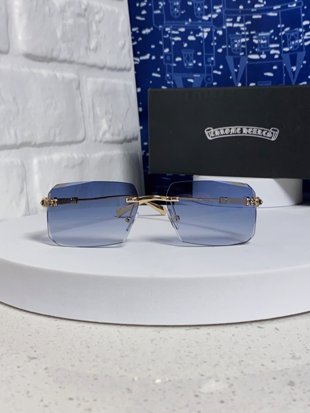 CHROME HEARTS クロムハーツ サングラス フレームレス メンズ レディース ブルーグラデーション 多色展開 - 画像 5