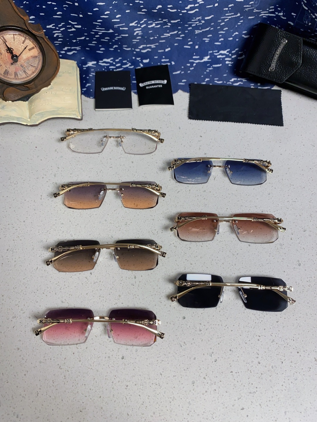 CHROME HEARTS クロムハーツ サングラス フレームレス リング付き フラットサングラス レディース ピンク 12色展開 - 画像 3