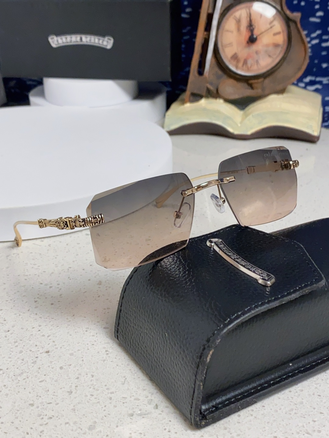 CHROME HEARTS クロムハーツ サングラス メンズ レディース フレームレス オーバル シルバー ブラック 多色展開 - 画像 2