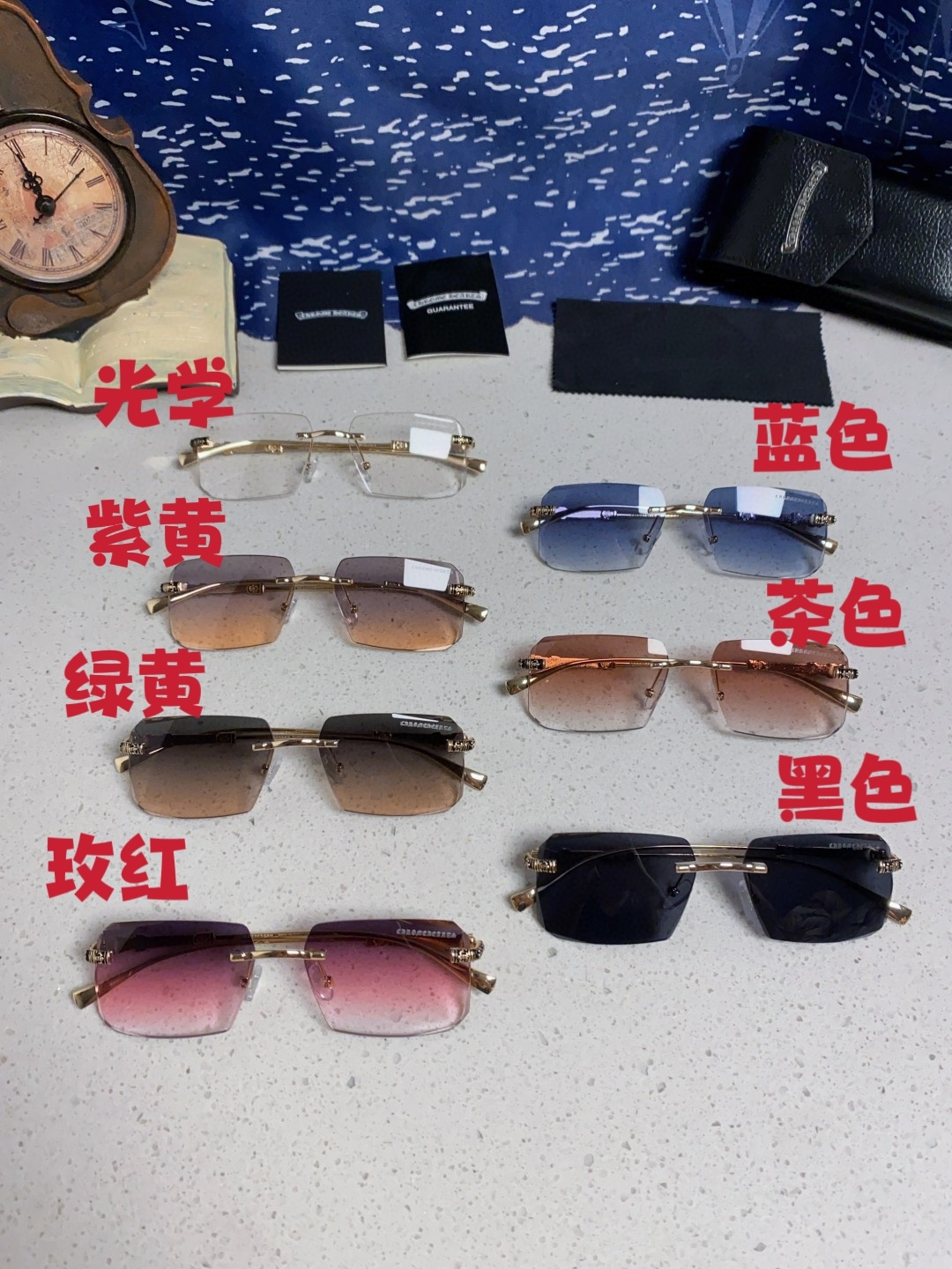 CHROME HEARTS クロムハーツ サングラス メンズ レディース フレームレス オーバル シルバー ブラック 多色展開 - 画像 4