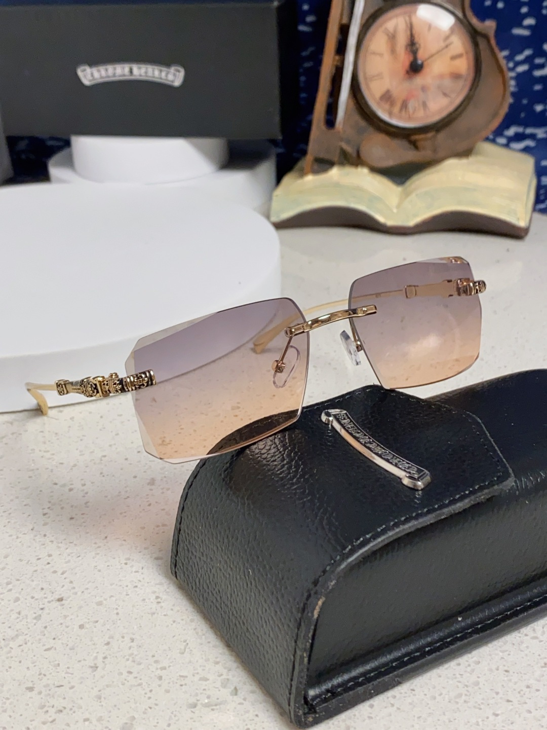 CHROME HEARTS クロムハーツ サングラス フレームレス 2025新作 オーバル型 レディース ブラウン 多色展開 - 画像 2