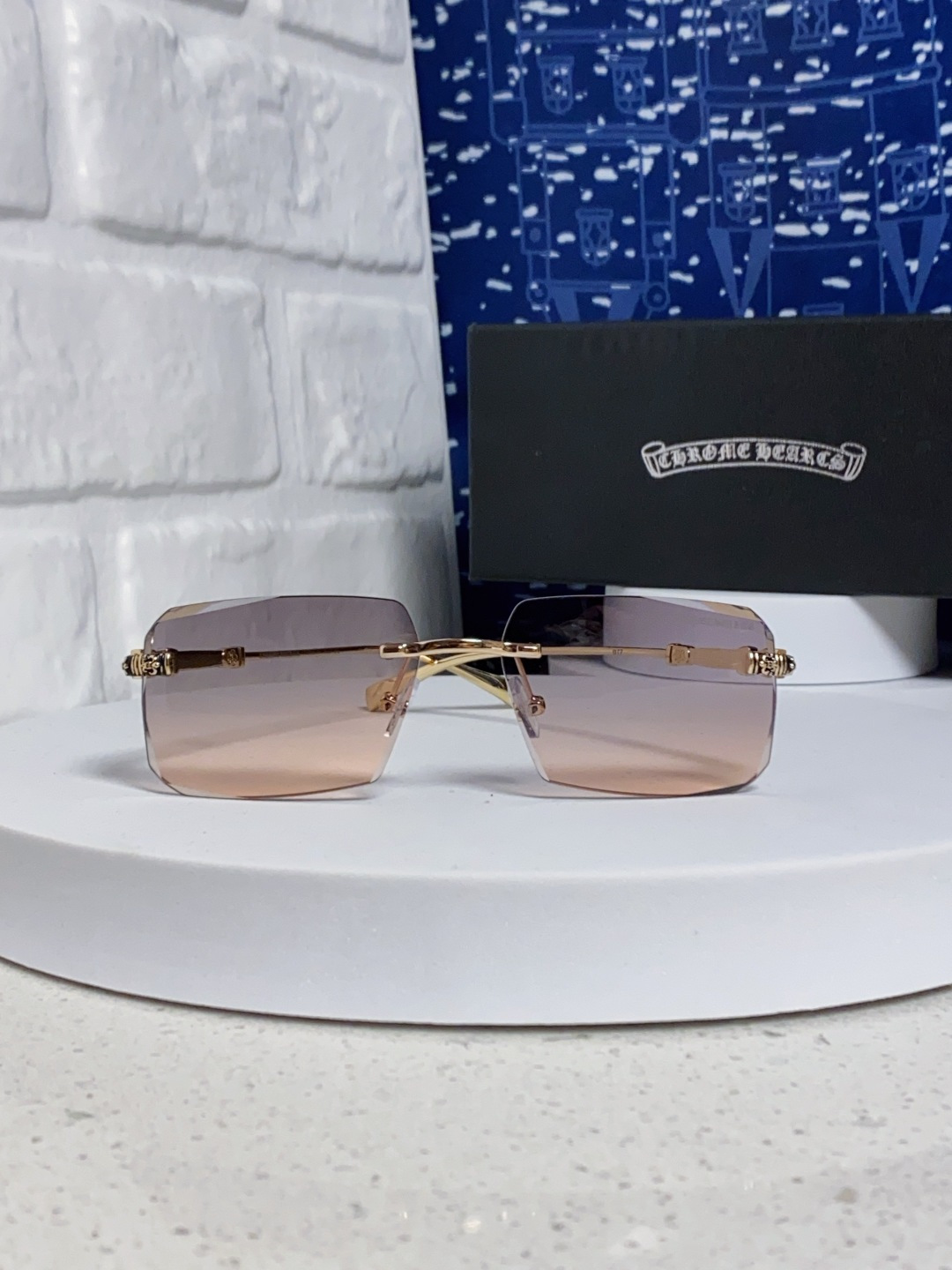 CHROME HEARTS クロムハーツ サングラス フレームレス 2025新作 オーバル型 レディース ブラウン 多色展開 - 画像 5