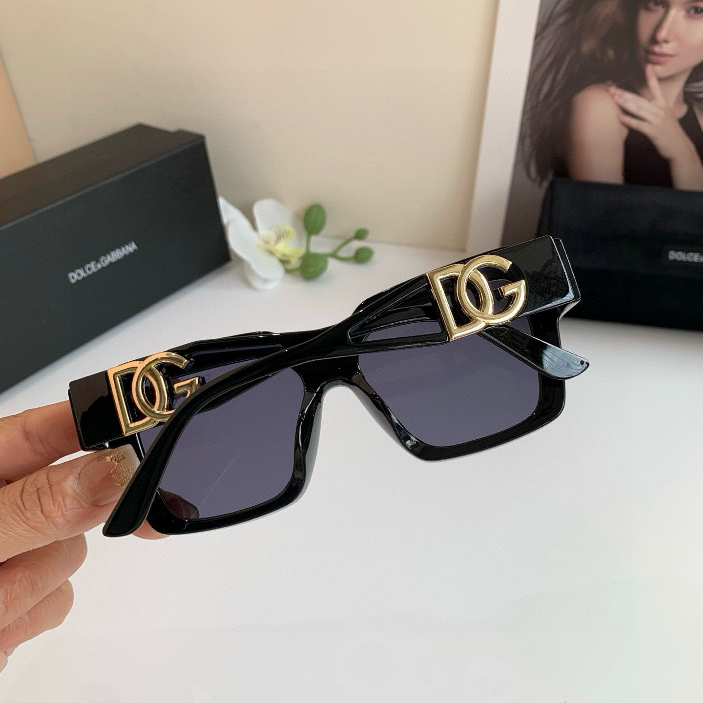 DOLCE&GABBANA ドルチェアンドガッバーナ サングラス メンズ レディース 大きめ フレーム ブラック ホワイト 2316 50□18-149 C1 - 画像 5