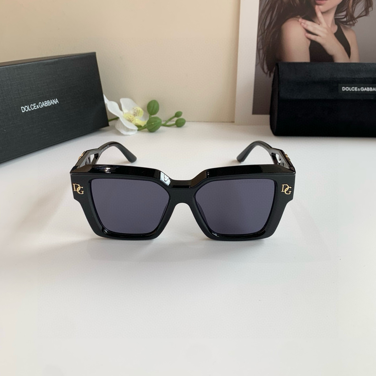 DOLCE&GABBANA ドルチェアンドガッバーナ サングラス メンズ レディース 大きめ フレーム ブラック ホワイト 2316 50□18-149 C1 - 画像 7
