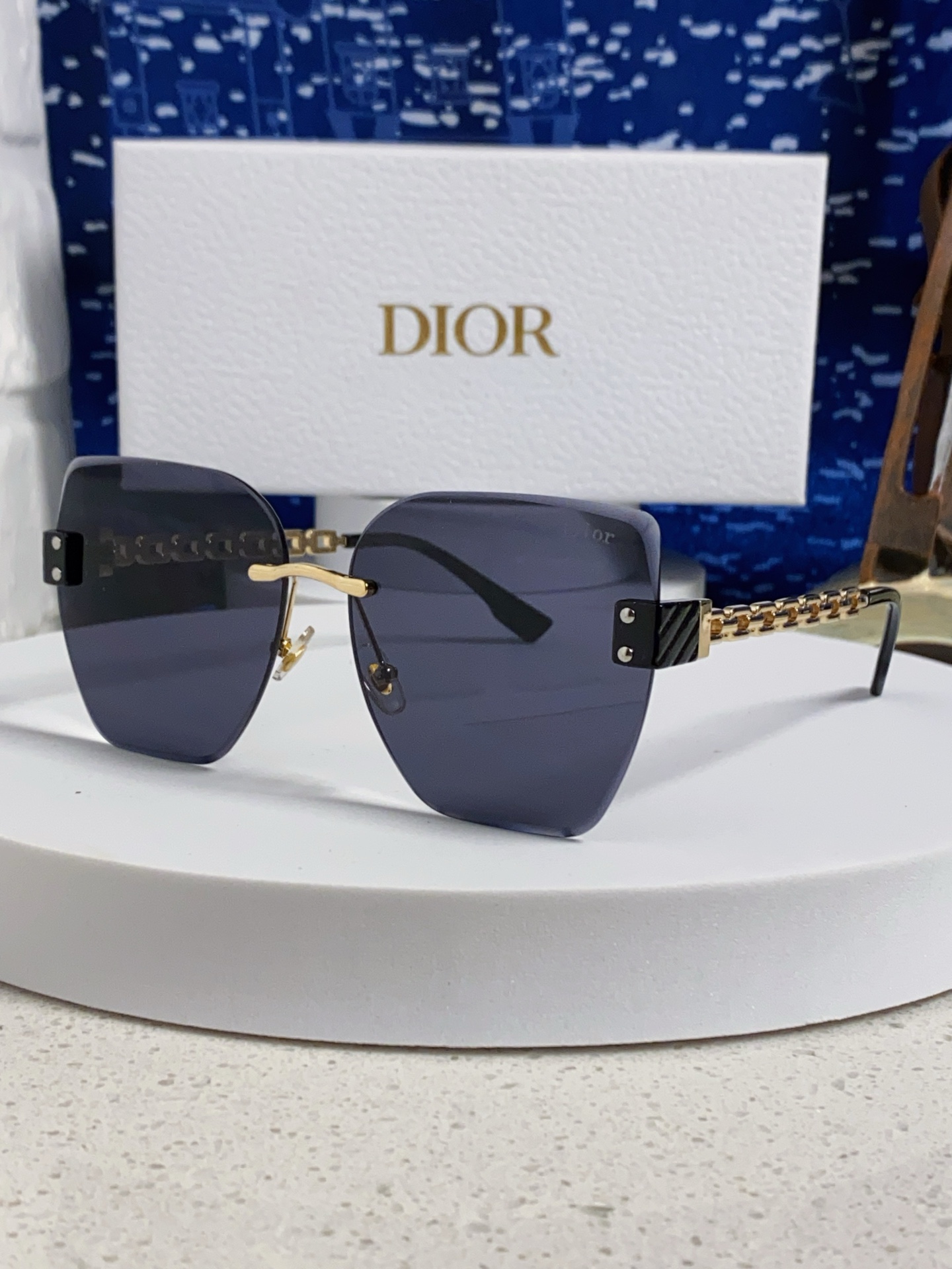 DIOR ディオール サングラス フレームレス レディース 防UV 防曇 大顔用 4色展開