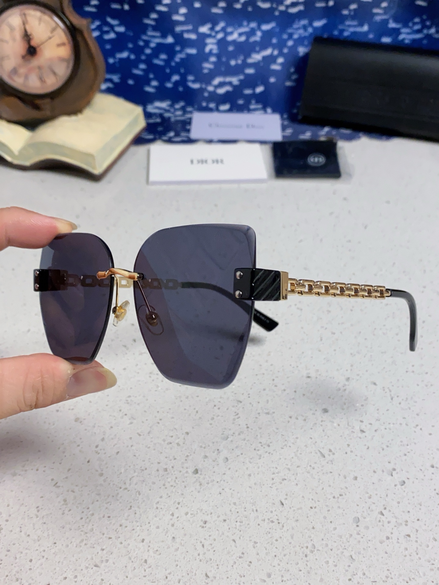 DIOR ディオール サングラス フレームレス レディース 防UV 防曇 大顔用 4色展開 - 画像 9