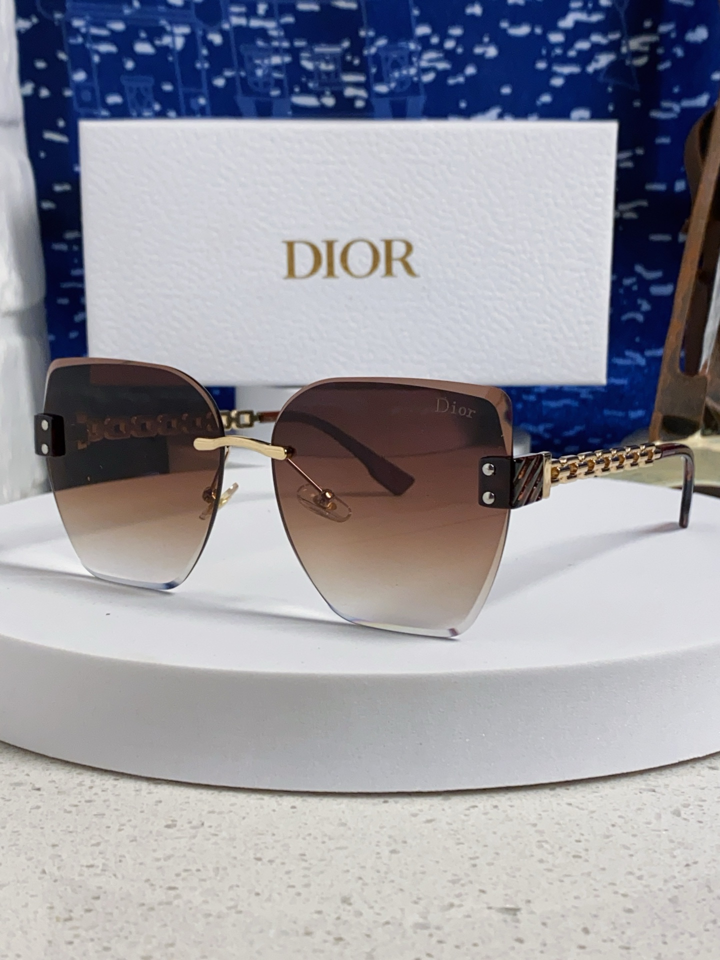 DIOR ディオール サングラス レディース 大顔用 防紫外線 フレームレス 偏光 31166 多色展開
