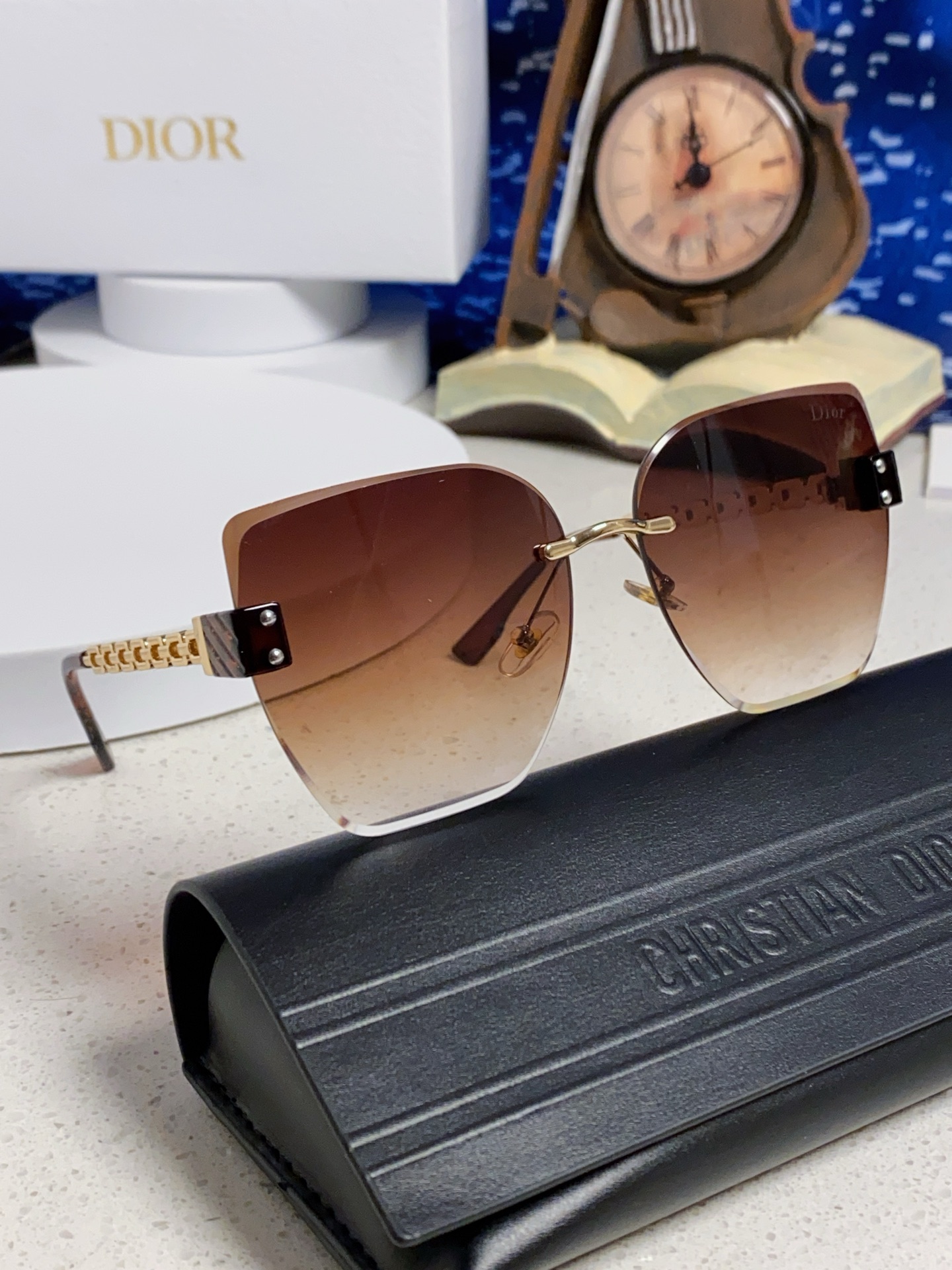 DIOR ディオール サングラス レディース 大顔用 防紫外線 フレームレス 偏光 31166 多色展開 - 画像 2