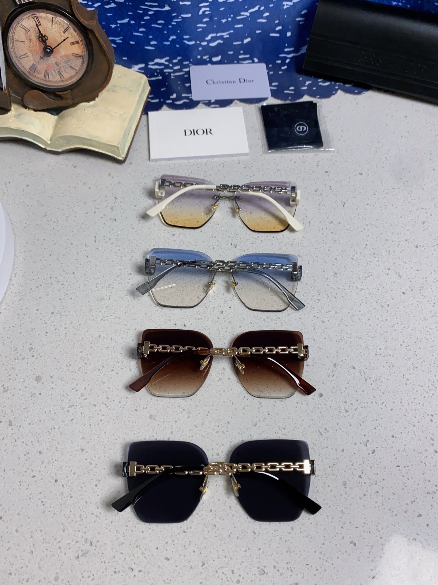 DIOR ディオール サングラス レディース 大顔用 防紫外線 フレームレス 偏光 31166 多色展開 - 画像 3