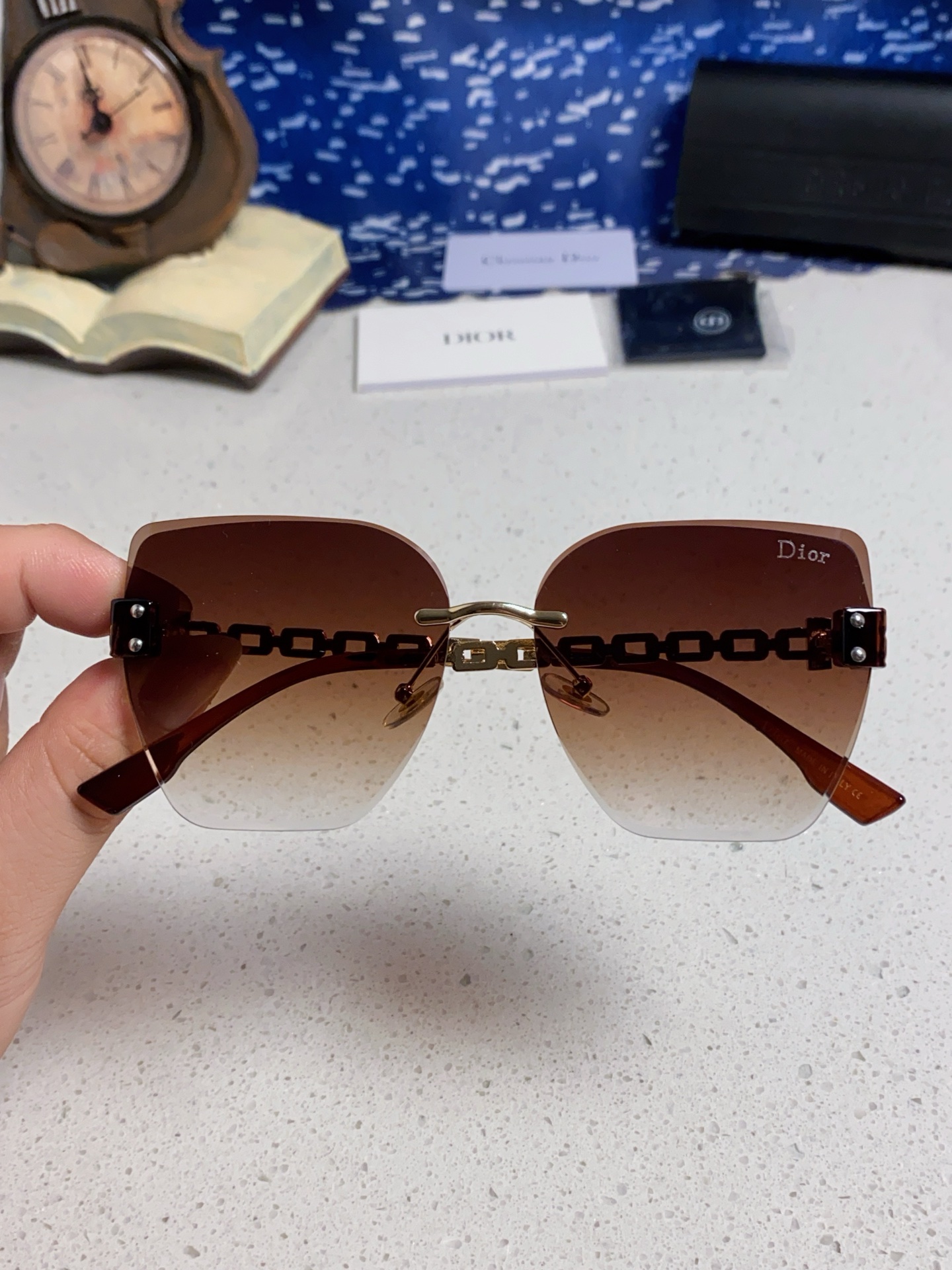 DIOR ディオール サングラス レディース 大顔用 防紫外線 フレームレス 偏光 31166 多色展開 - 画像 7