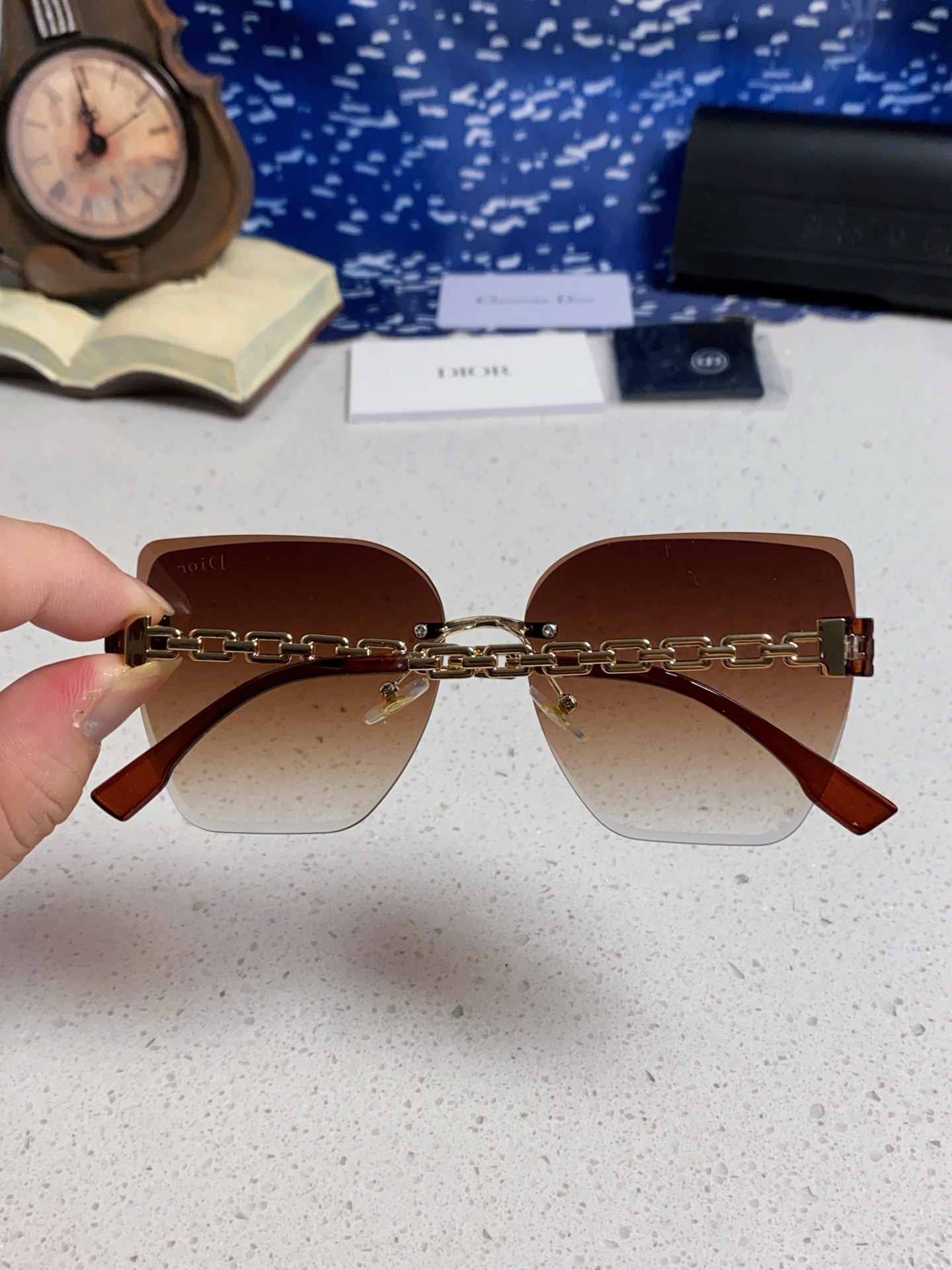 DIOR ディオール サングラス レディース 大顔用 防紫外線 フレームレス 偏光 31166 多色展開 - 画像 8