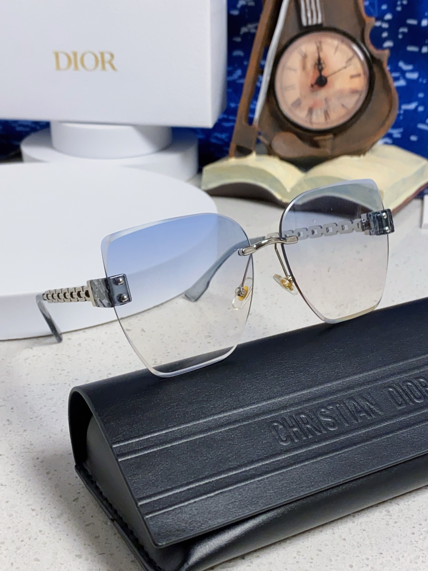 DIOR ディオール サングラス チェーンデザイン 大顔用 防紫外線 駐車場用 偏光 レディース 全4色 - 画像 2