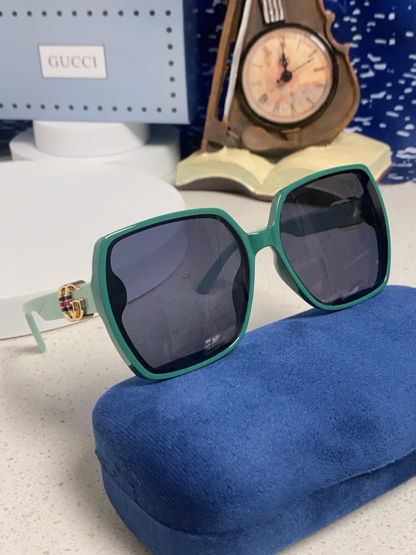 GUCCI グッチ サングラス フェイスリム 2025年新作 おしゃれ レディース グリーン 多色展開 - 画像 2