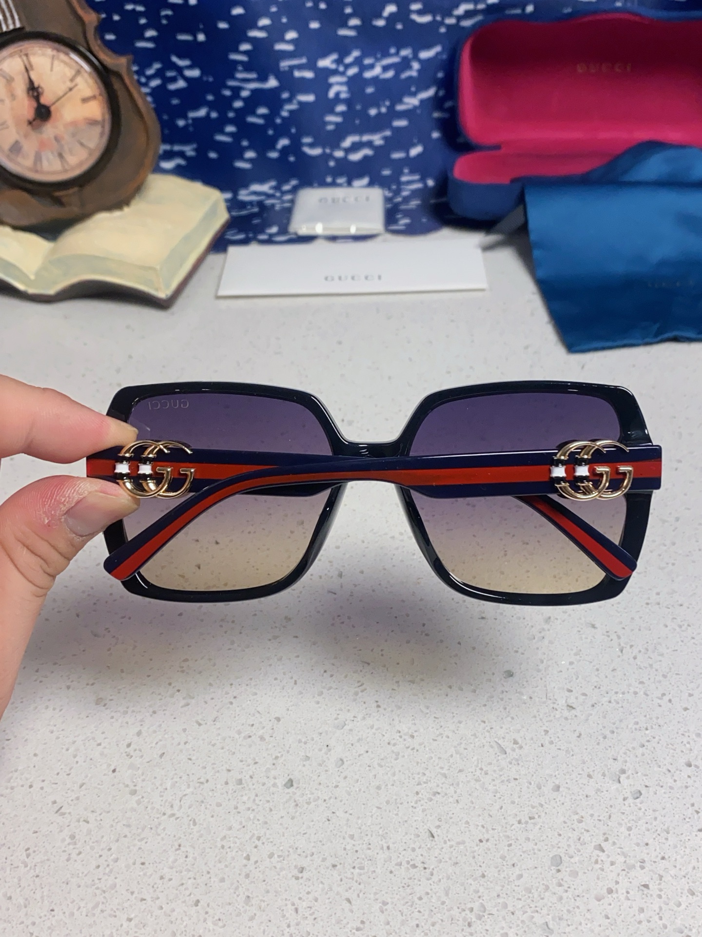 GUCCI グッチ サングラス レディース 2025年新作 おしゃれ 大判 ブラック 多色展開 - 画像 7