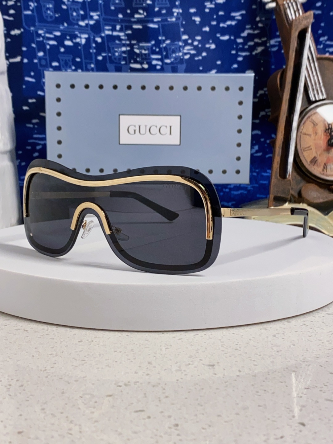 GUCCI グッチ サングラス 2025年新作 サイボーグ風 フューチャー メタルフレーム 驾驶用 メンズ レディース ブラック 多色展開