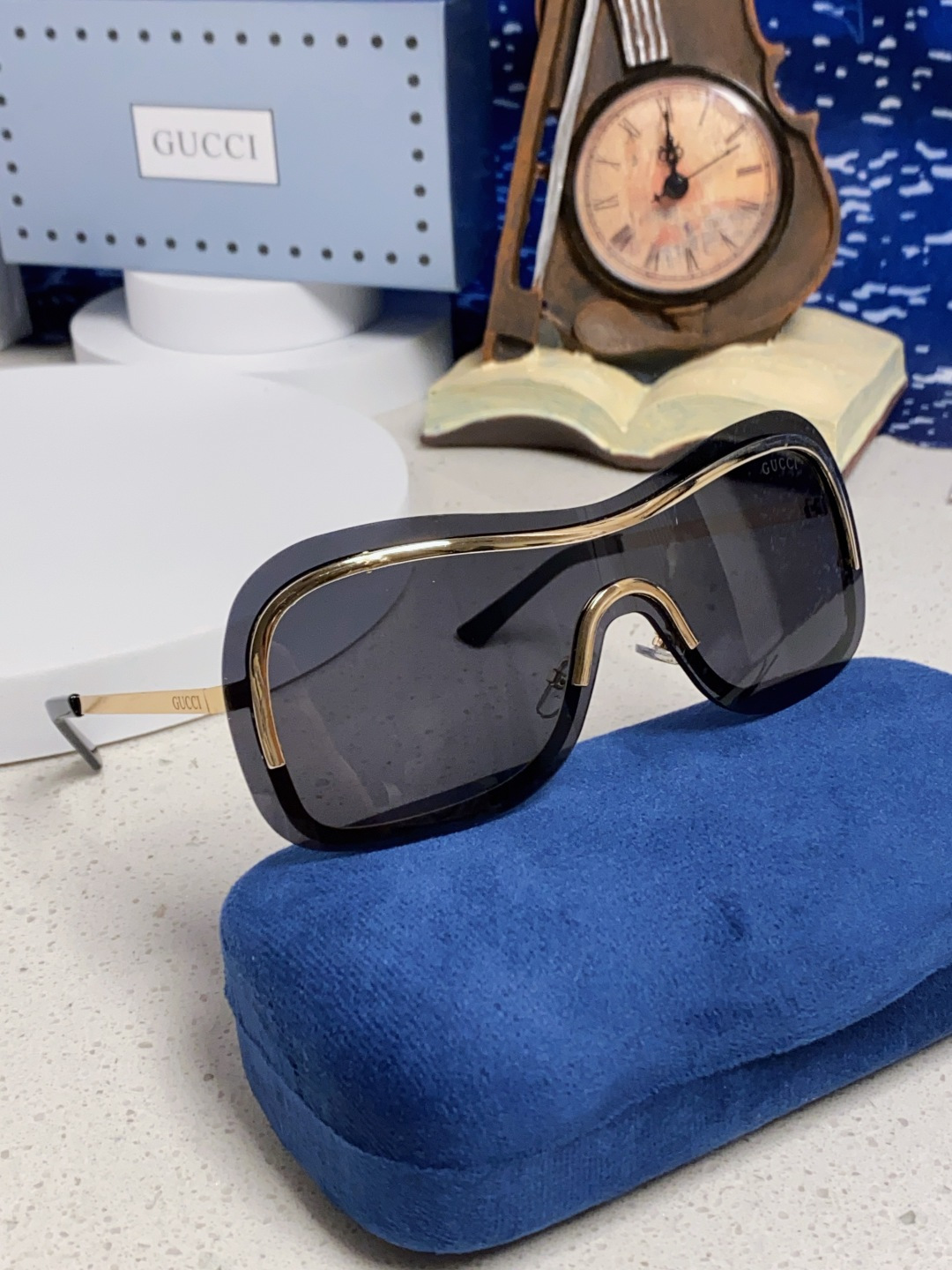 GUCCI グッチ サングラス 2025年新作 サイボーグ風 フューチャー メタルフレーム 驾驶用 メンズ レディース ブラック 多色展開 - 画像 2