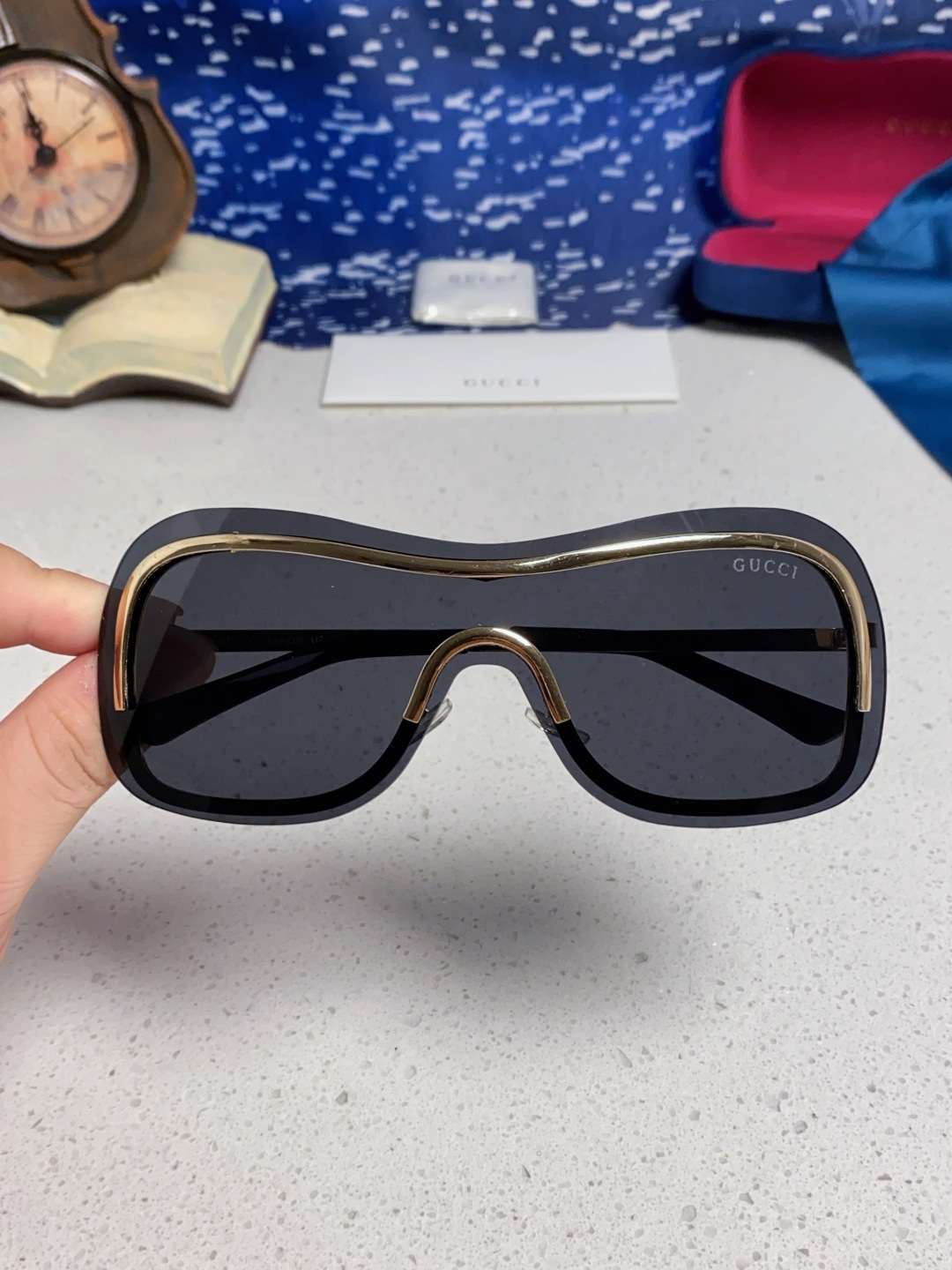 GUCCI グッチ サングラス 2025年新作 サイボーグ風 フューチャー メタルフレーム 驾驶用 メンズ レディース ブラック 多色展開 - 画像 7