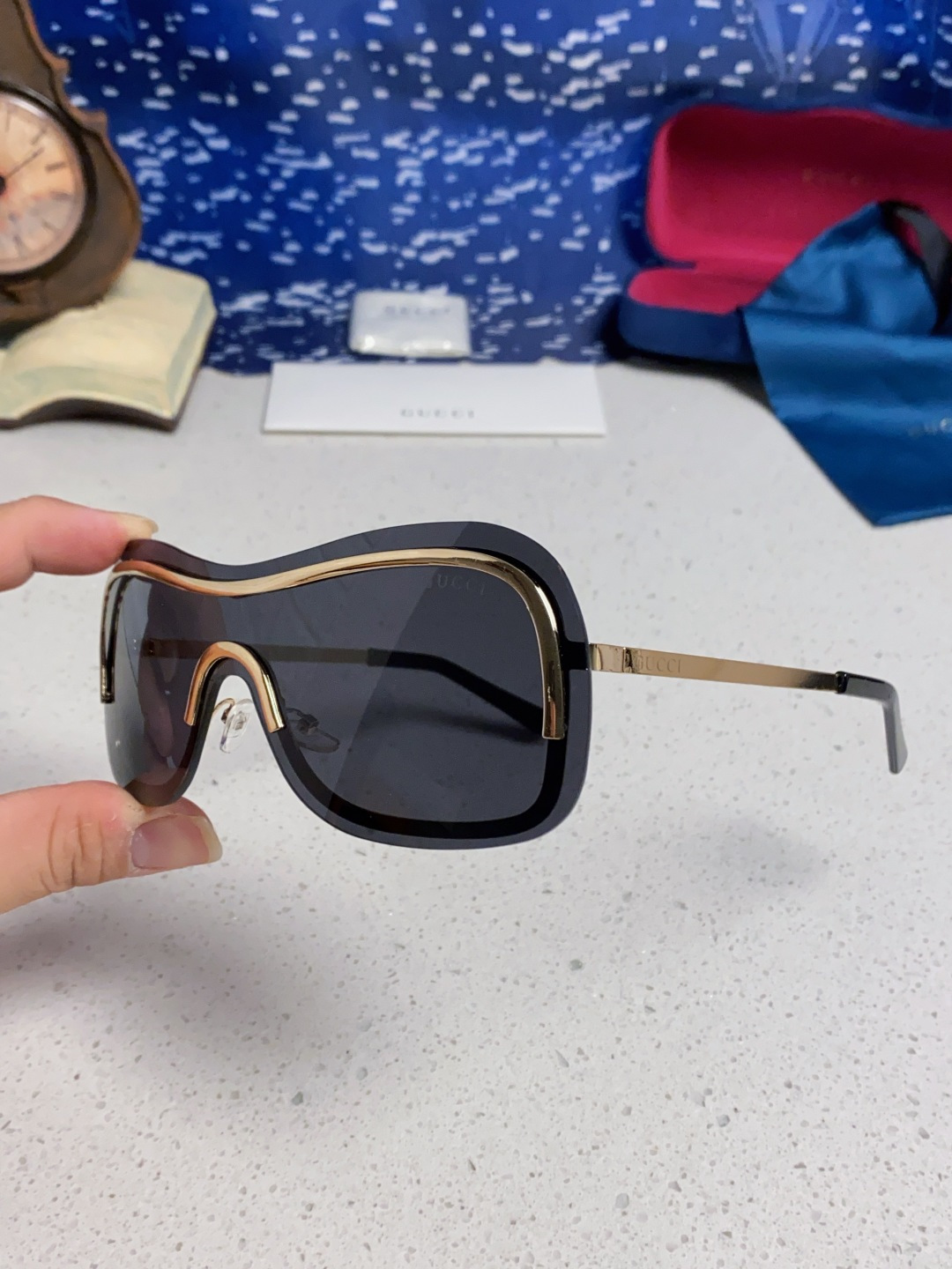 GUCCI グッチ サングラス 2025年新作 サイボーグ風 フューチャー メタルフレーム 驾驶用 メンズ レディース ブラック 多色展開 - 画像 9