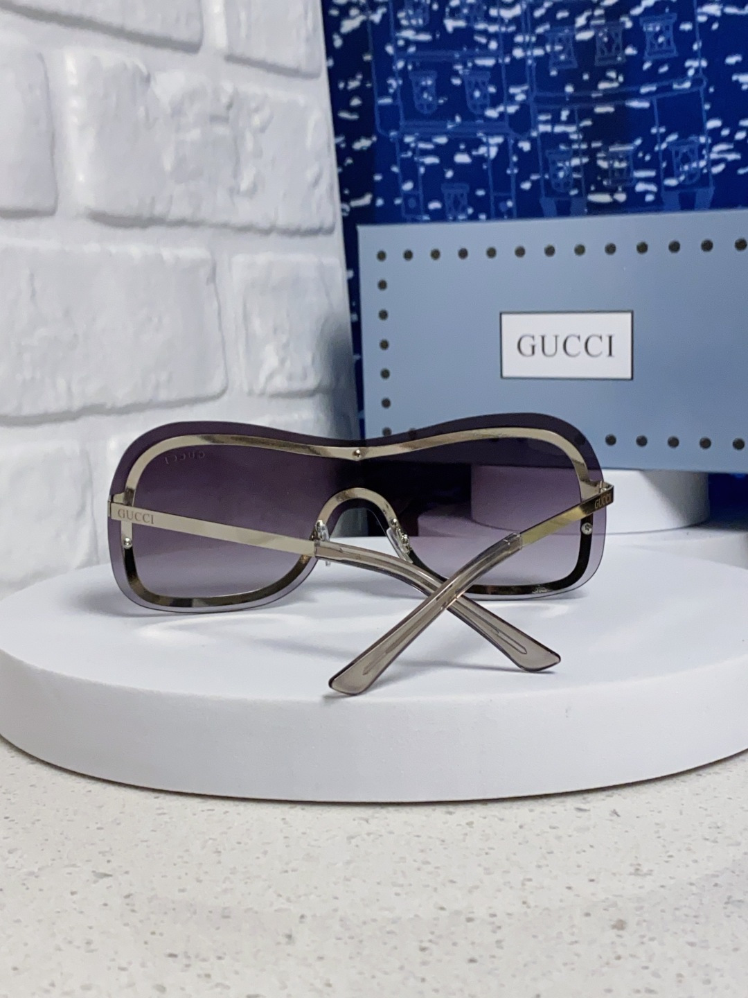 GUCCI グッチ サングラス メンズ レディース 一体型 サイバー テクノロジー フューチャー デザイン 金属フレーム サイドカット フラット レンズ グラデーション カラーレンズ 多色展開 - 画像 8