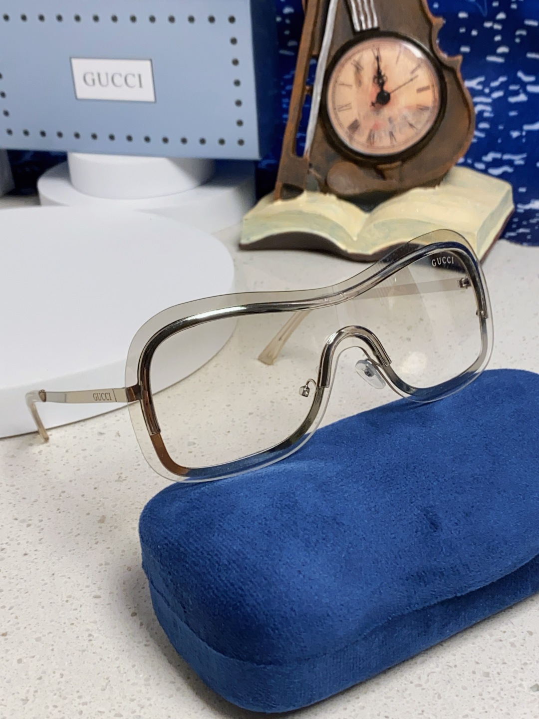 GUCCI グッチ サングラス サイドカット メタルフレーム 2025年新作 ファッション ミラーレンズ メンズ レディース 透色 タイプ 全5色展開 - 画像 5