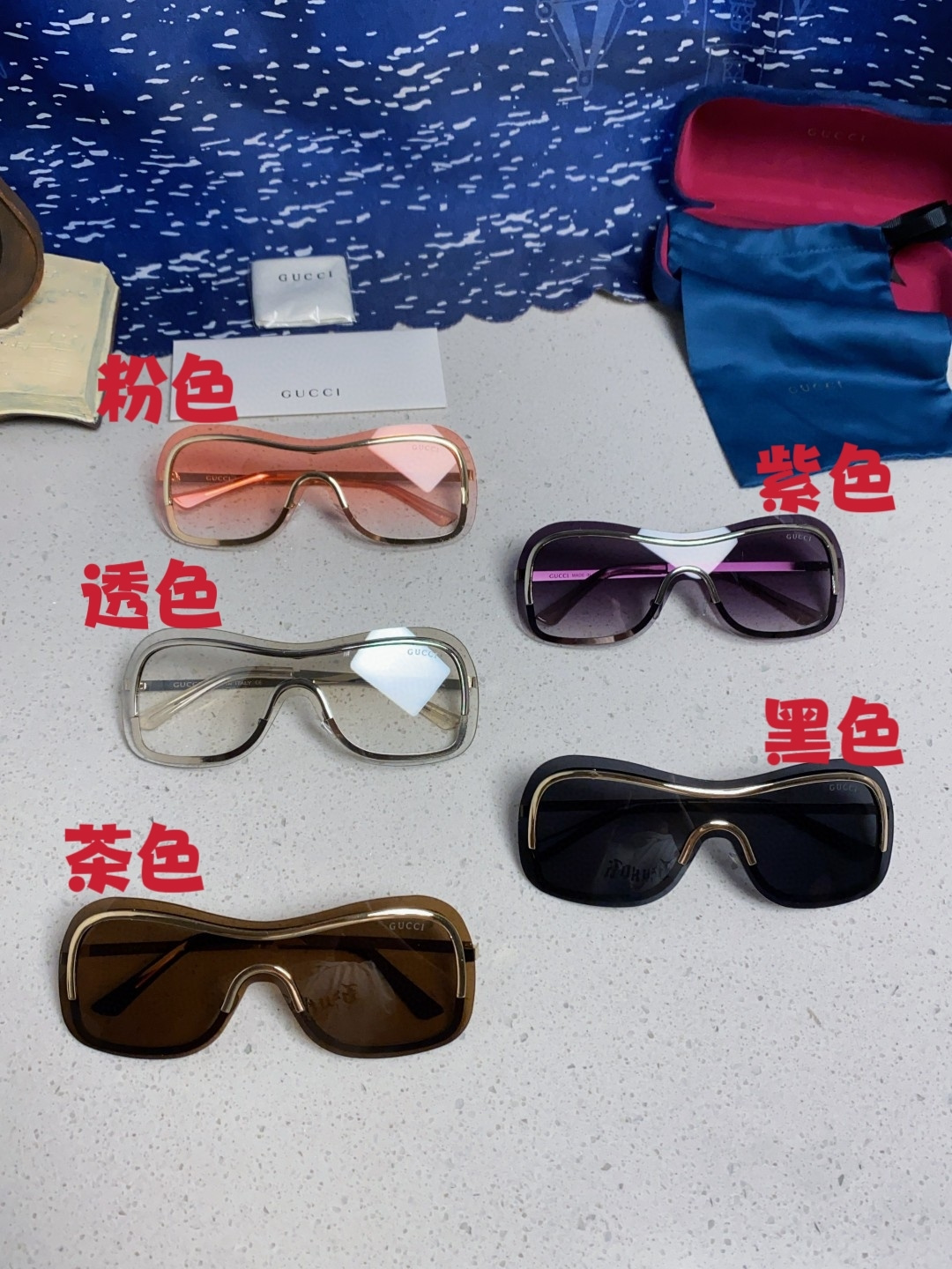 GUCCI グッチ サングラス サイドカット メタルフレーム 2025年新作 ファッション ミラーレンズ メンズ レディース 透色 タイプ 全5色展開 - 画像 7