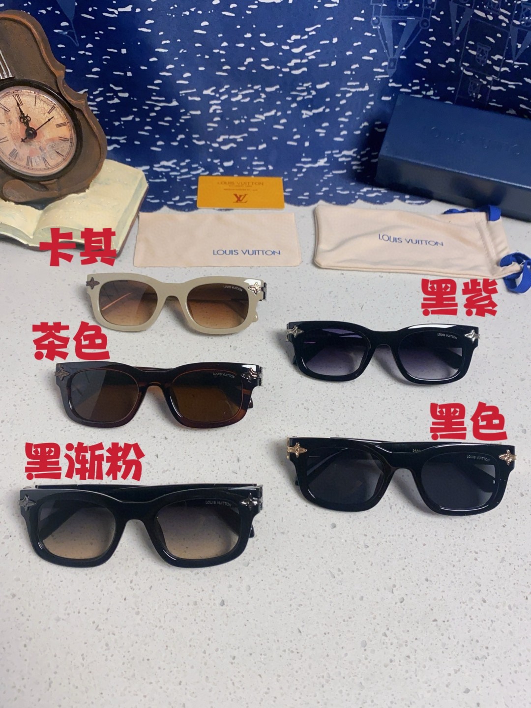 Louis Vuitton ルイヴィトン サングラス メンズ レディース 2025年新作 ブルー ブラック 通勤 レトロ フレーム 多色展開 - 画像 4