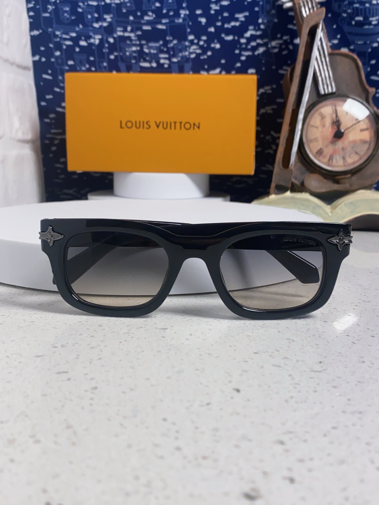 LOUIS VUITTON ルイヴィトン サングラス メンズ レディース ブラック ブルー レトロ フレーム 31370 - 画像 3