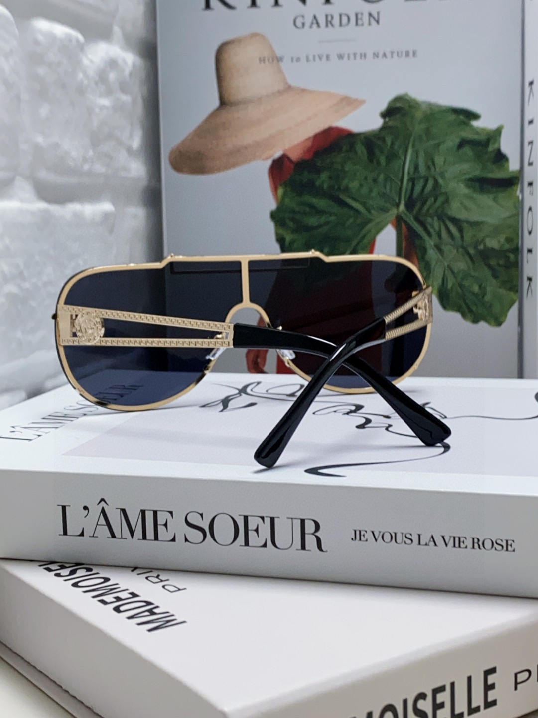 VERSACE ヴェルサーチ メガネ型サングラス メンズ レディース 男女兼用 UVカット ブラック 黒色 - 画像 3