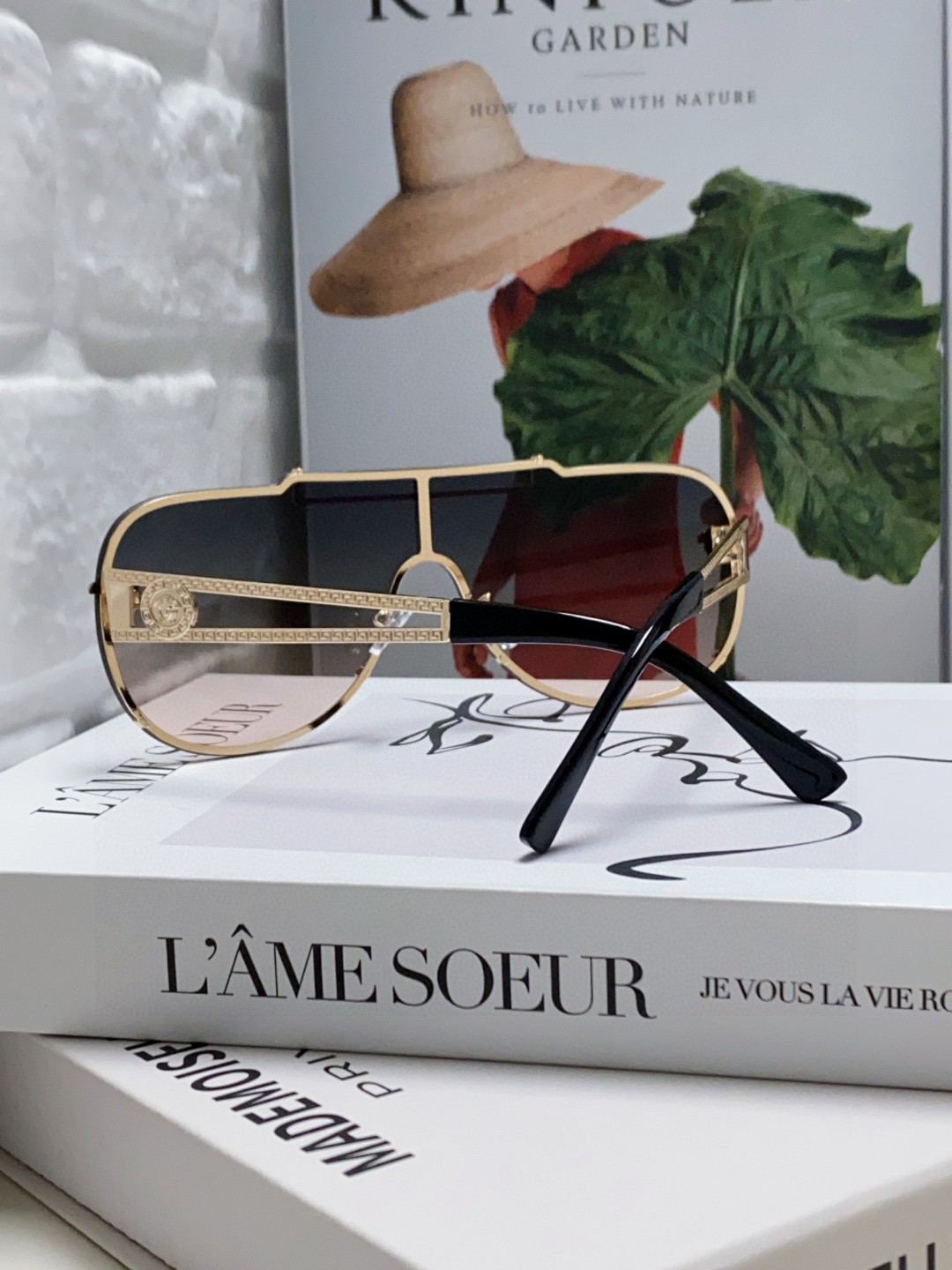 VERSACE ヴェルサーチ メガネ サングラス メガネ メガネ 楕円型 防曇 大きい メンズ レディース ブラック ブラウン ピンク ベージュ 4色展開 - 画像 4