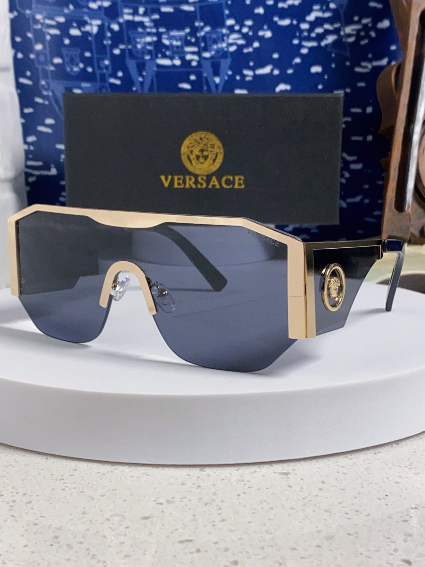 VERSACE ヴェルサーチ サングラス メタルフレーム 多角形 フラットシェイプ メンズ レディース UVカット 31289 全6色展開