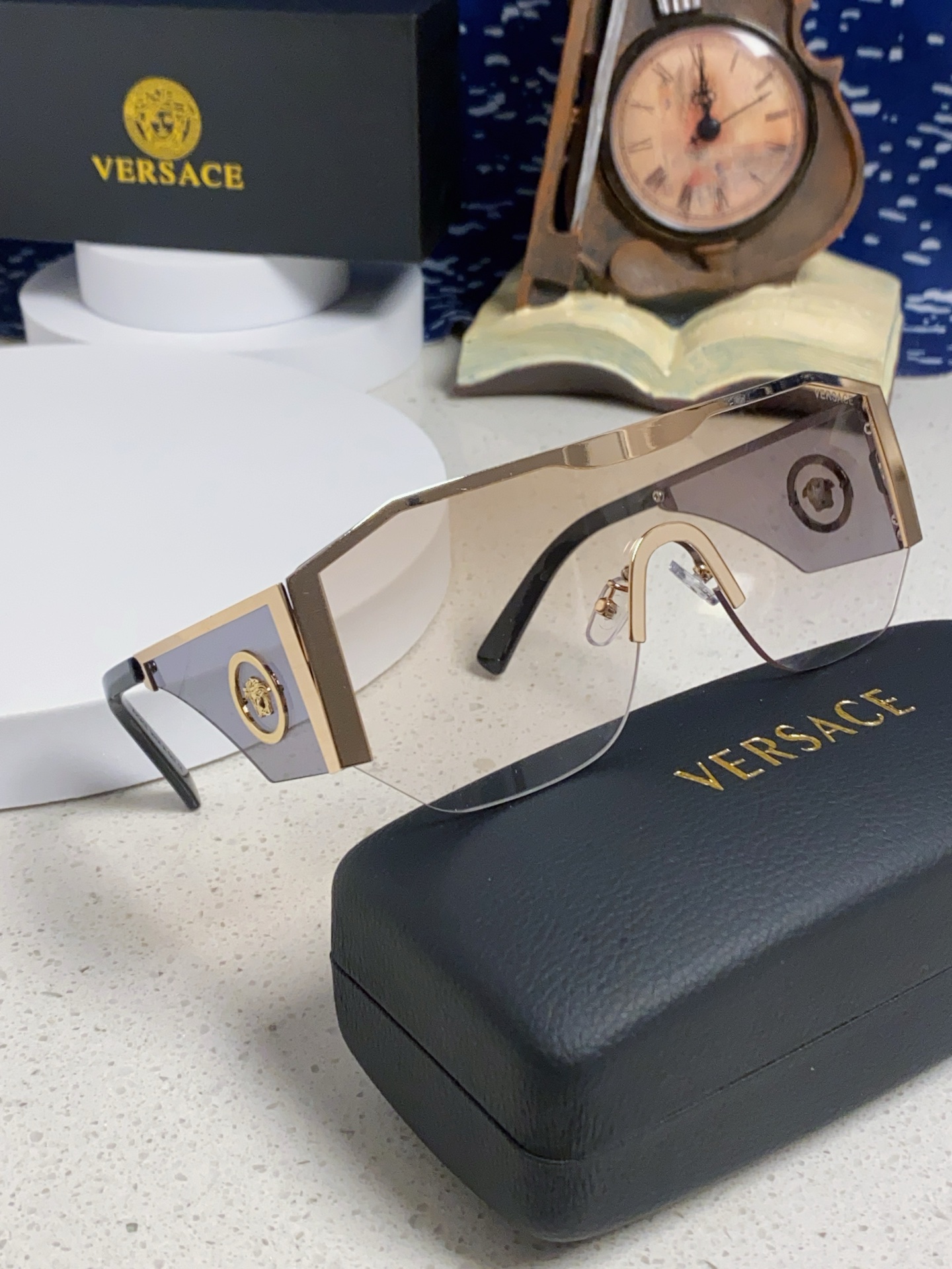 VERSACE ヴェルサセ サングラス メタル ブランド フレーム UVカット 軽量 通勤 メンズ レディース 多色展開 - 画像 2