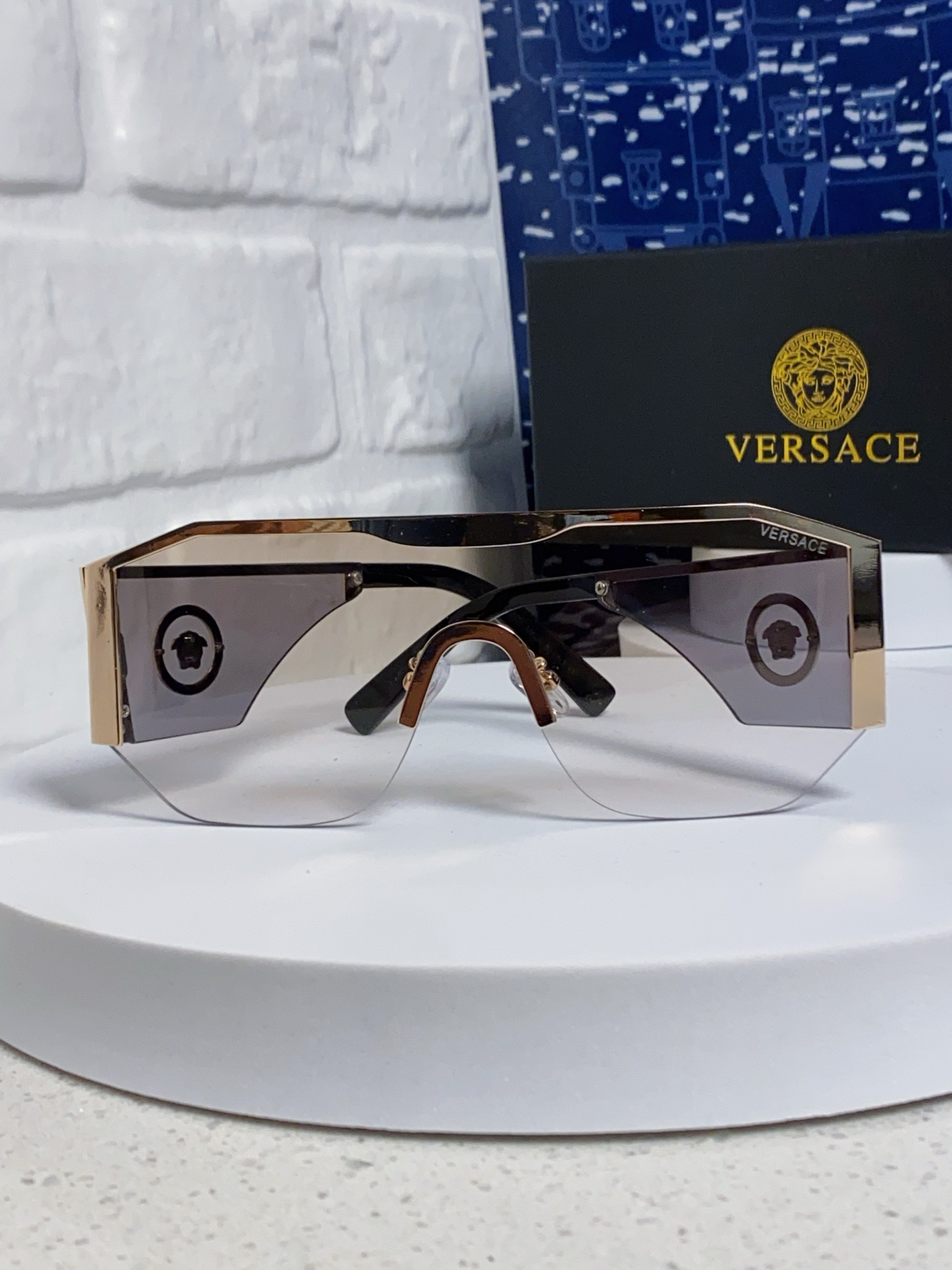 VERSACE ヴェルサセ サングラス メタル ブランド フレーム UVカット 軽量 通勤 メンズ レディース 多色展開 - 画像 6