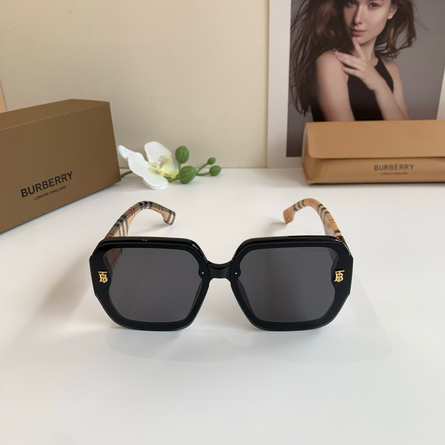 BURBERRY バーバリー サングラス フレーム 黒 レディース メンズ 6210 6209 145 全2色 - 画像 3