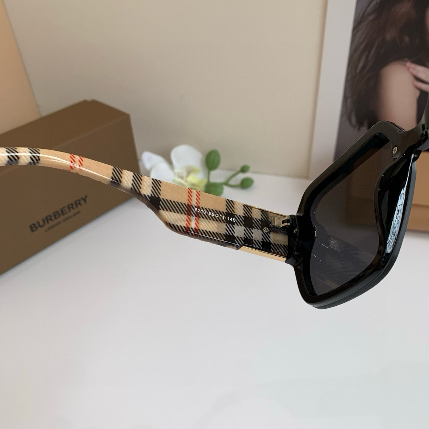 BURBERRY バーバリー サングラス フレーム 黒 レディース メンズ 6210 6209 145 全2色 - 画像 7