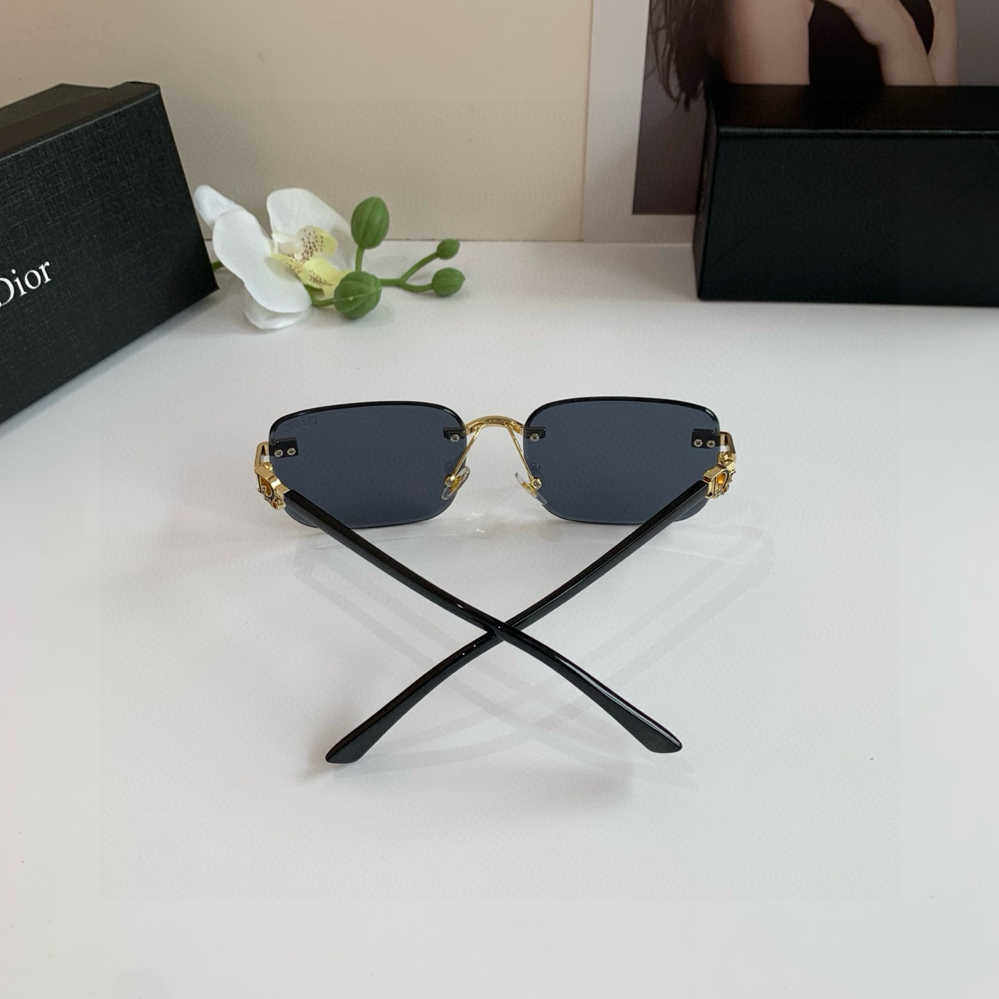 Dior ディオール サングラス 无镜框 サングラス 偏光 メンズ レディース ブラック ブラウン 多色展開 - 画像 8