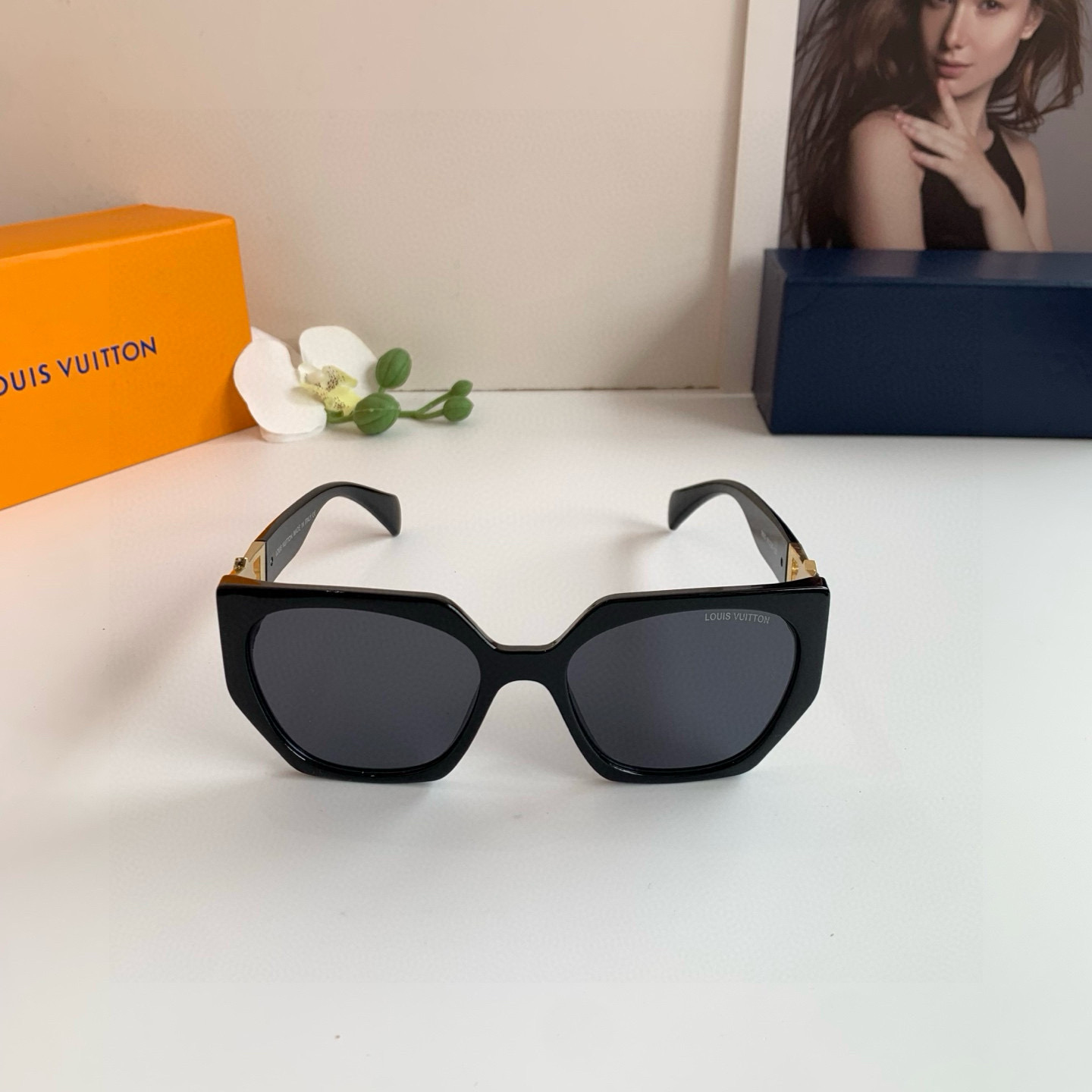 LOUIS VUITTON ルイヴィトン サングラス P135LV フレーム サングラス ブラック 9682 55□20-139 - 画像 5