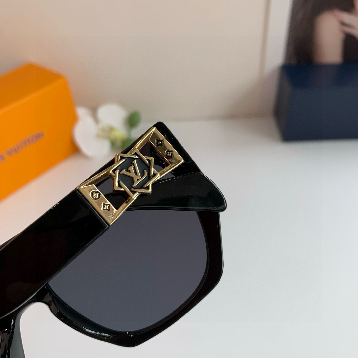 LOUIS VUITTON ルイヴィトン サングラス P135LV フレーム サングラス ブラック 9682 55□20-139 - 画像 8