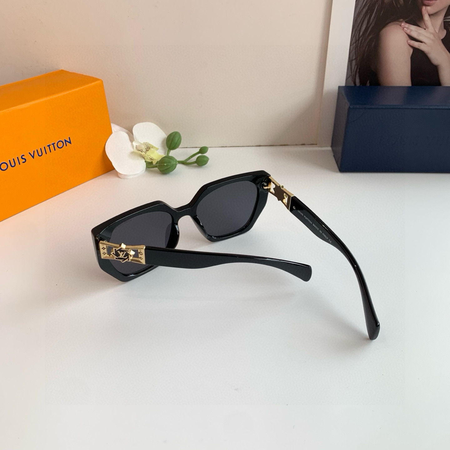 LOUIS VUITTON ルイヴィトン サングラス P135LV フレーム サングラス ブラック 9682 55□20-139 - 画像 9