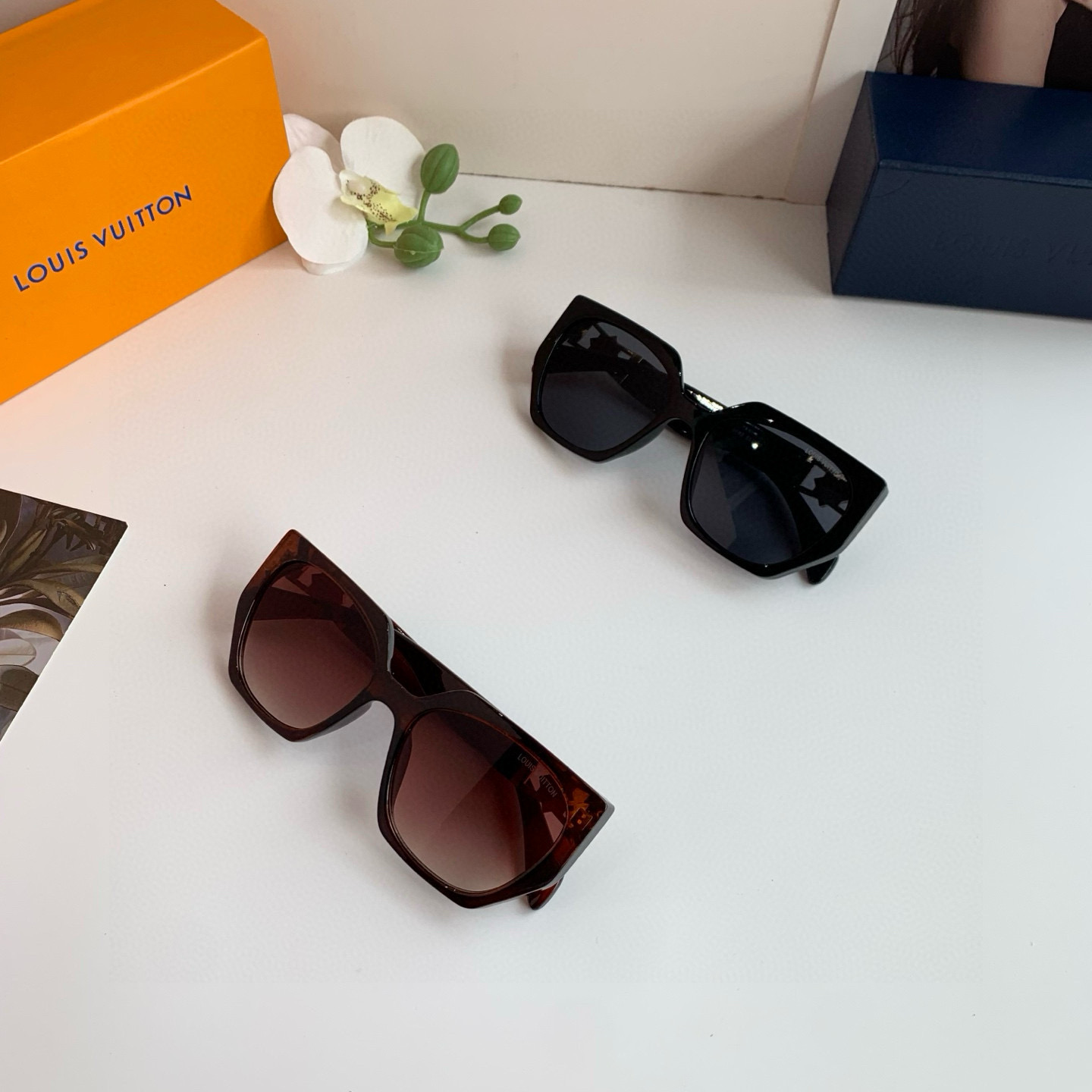 LOUIS VUITTON ルイヴィトン サングラス フレーム 大きめ ファッション ショップ ブラック ブラウン - 画像 9