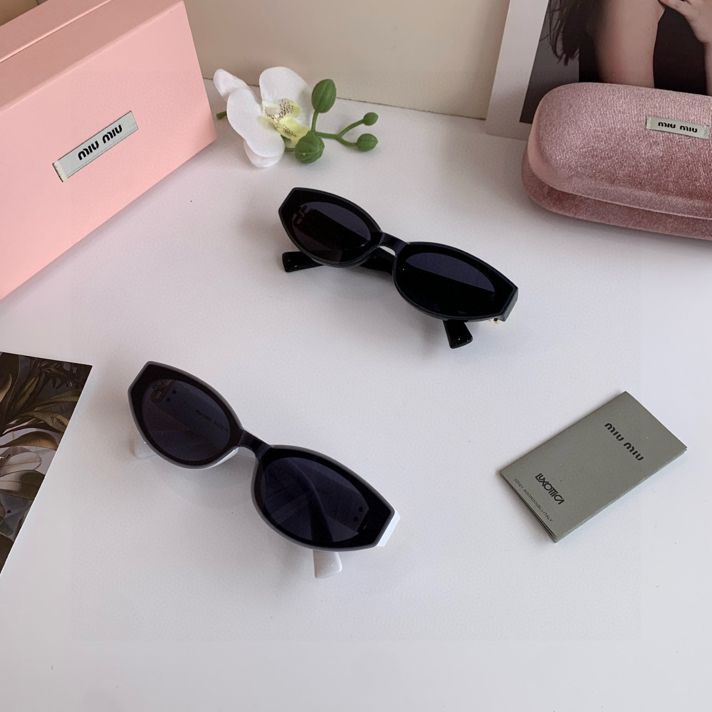 MIU MIU ミウミウ サングラス フレーム型 メンズ レディース ブラック - 画像 9