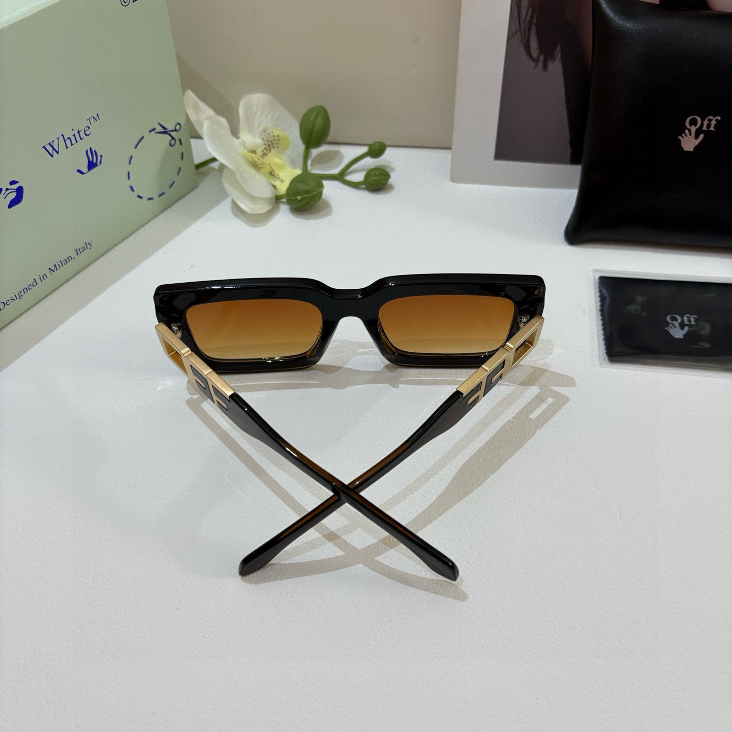 Off-White オフホワイト サングラス メンズ レディース ブラック ゴールド レイズ オフホワイト オフホワイト メガネ サングラス 3D加工 シルバー グラス 10000YEN - 画像 6