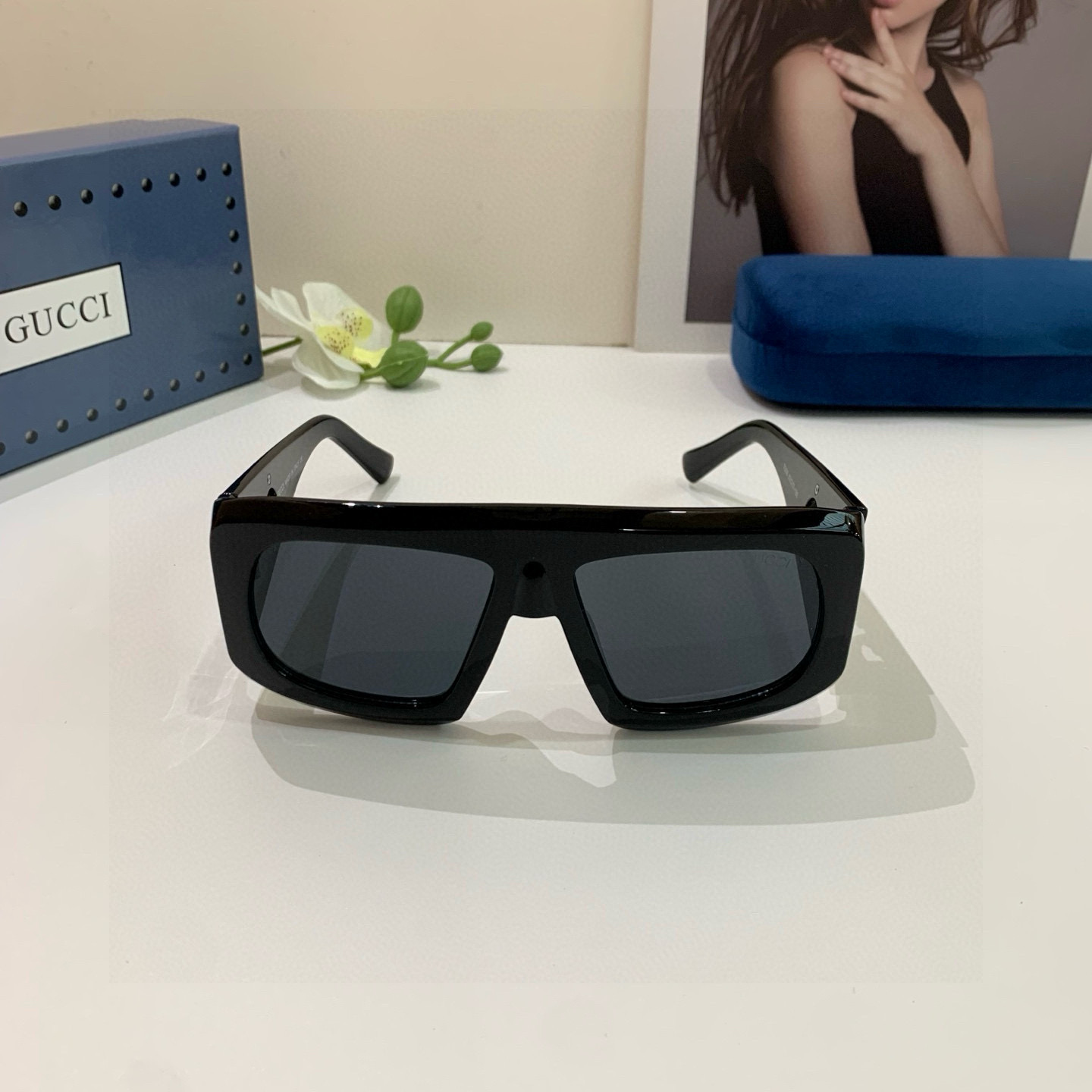 GUCCI グッチ サングラス フレーム太め 7008 53□17-130 ブラック - 画像 3