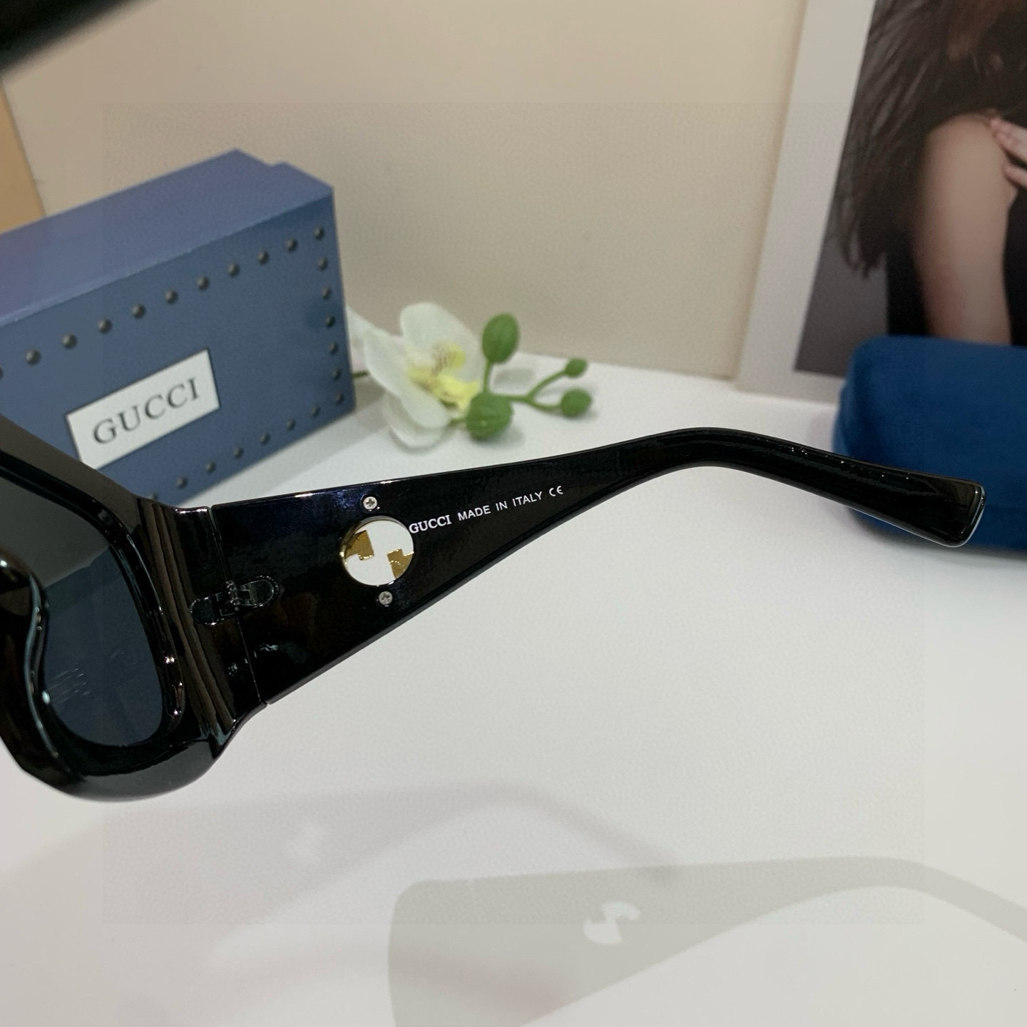 GUCCI グッチ サングラス フレーム太め 7008 53□17-130 ブラック - 画像 6