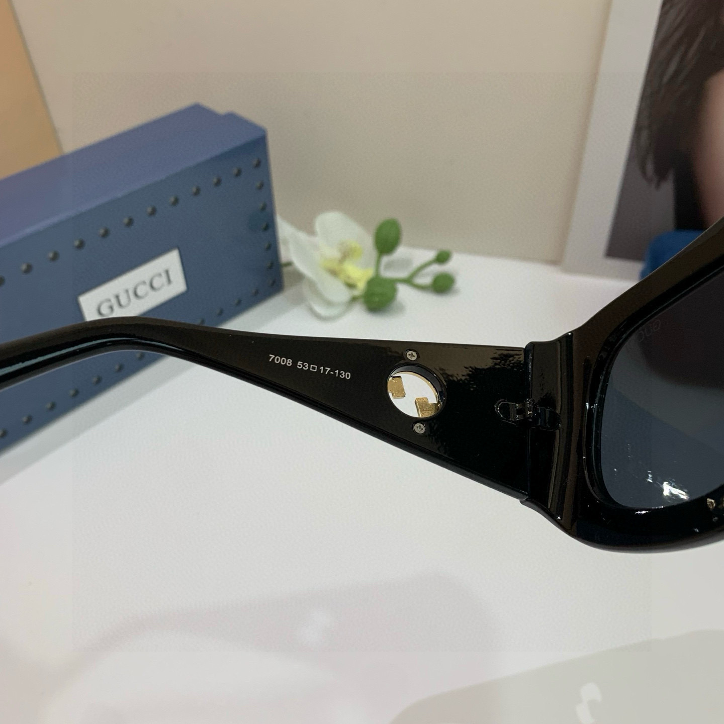 GUCCI グッチ サングラス フレーム太め 7008 53□17-130 ブラック - 画像 7