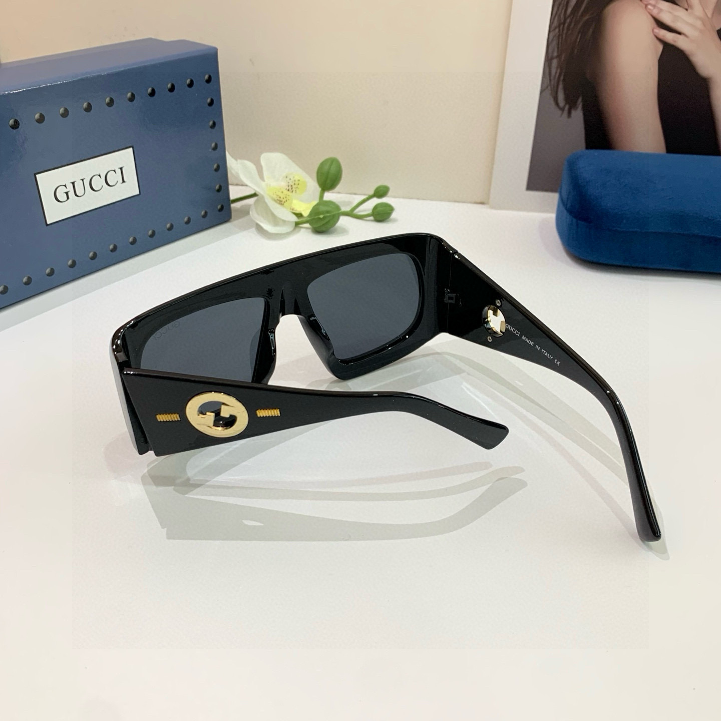 GUCCI グッチ サングラス フレーム太め 7008 53□17-130 ブラック - 画像 8