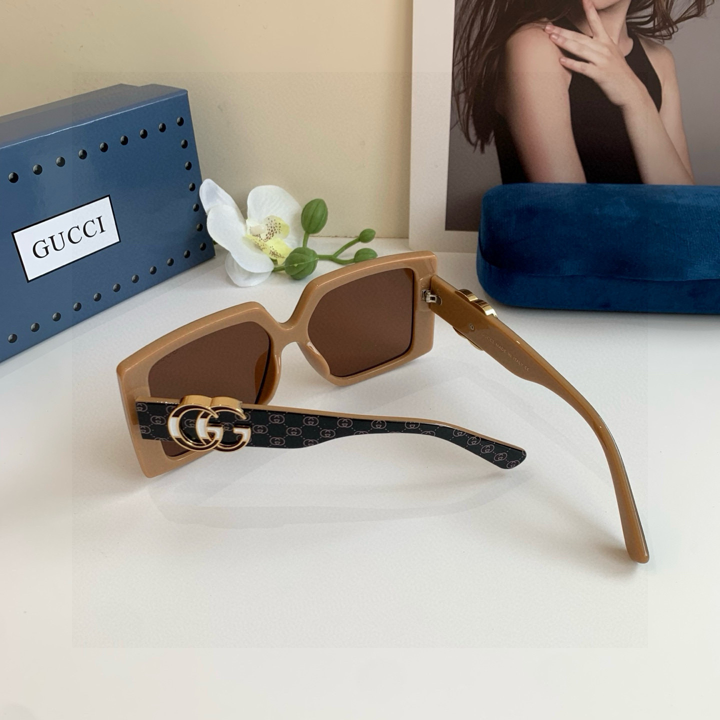 GUCCI グッチ サングラス フレーム メンズ レディース シンプル おしゃれ ブラック ブラウン - 画像 6